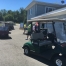 Carts were lined up and marked for each team before the shotgun start.